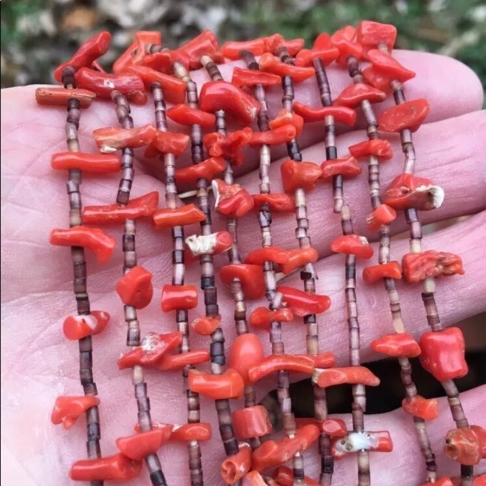 💕Native American Heishi Authentic Coral Necklace